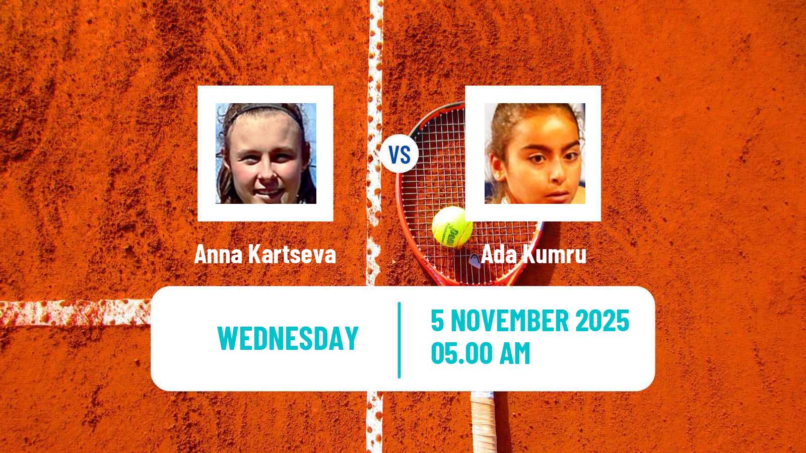 Tennis ITF W15 Antalya 13 Women Anna Kartseva - Ada Kumru