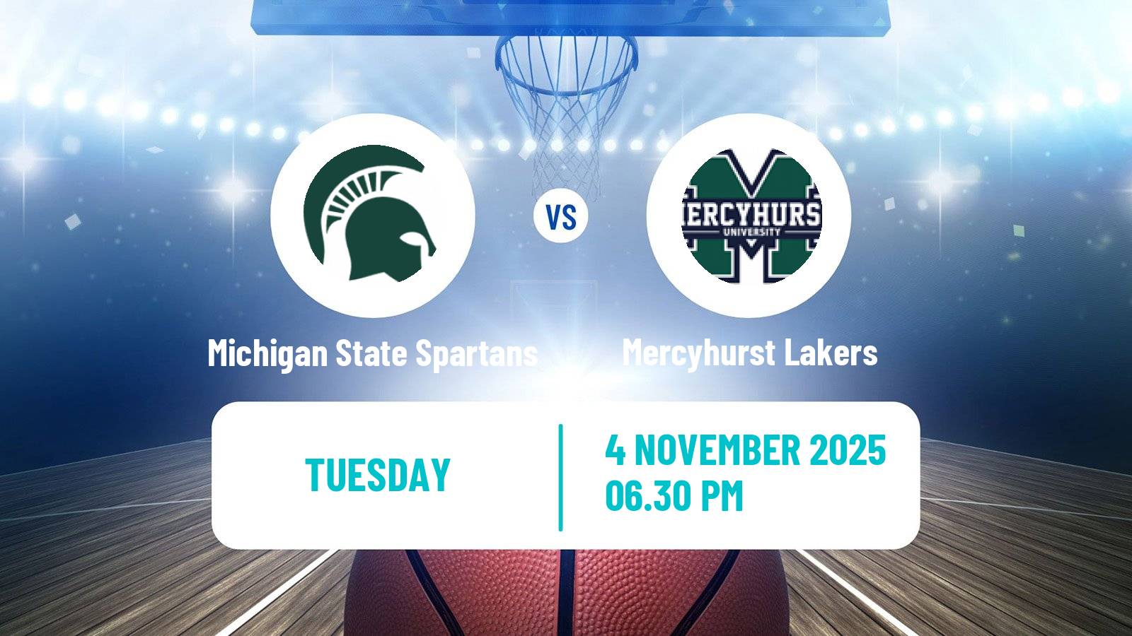 Basketball NCAA College Basketball Women Michigan State Spartans - Mercyhurst Lakers