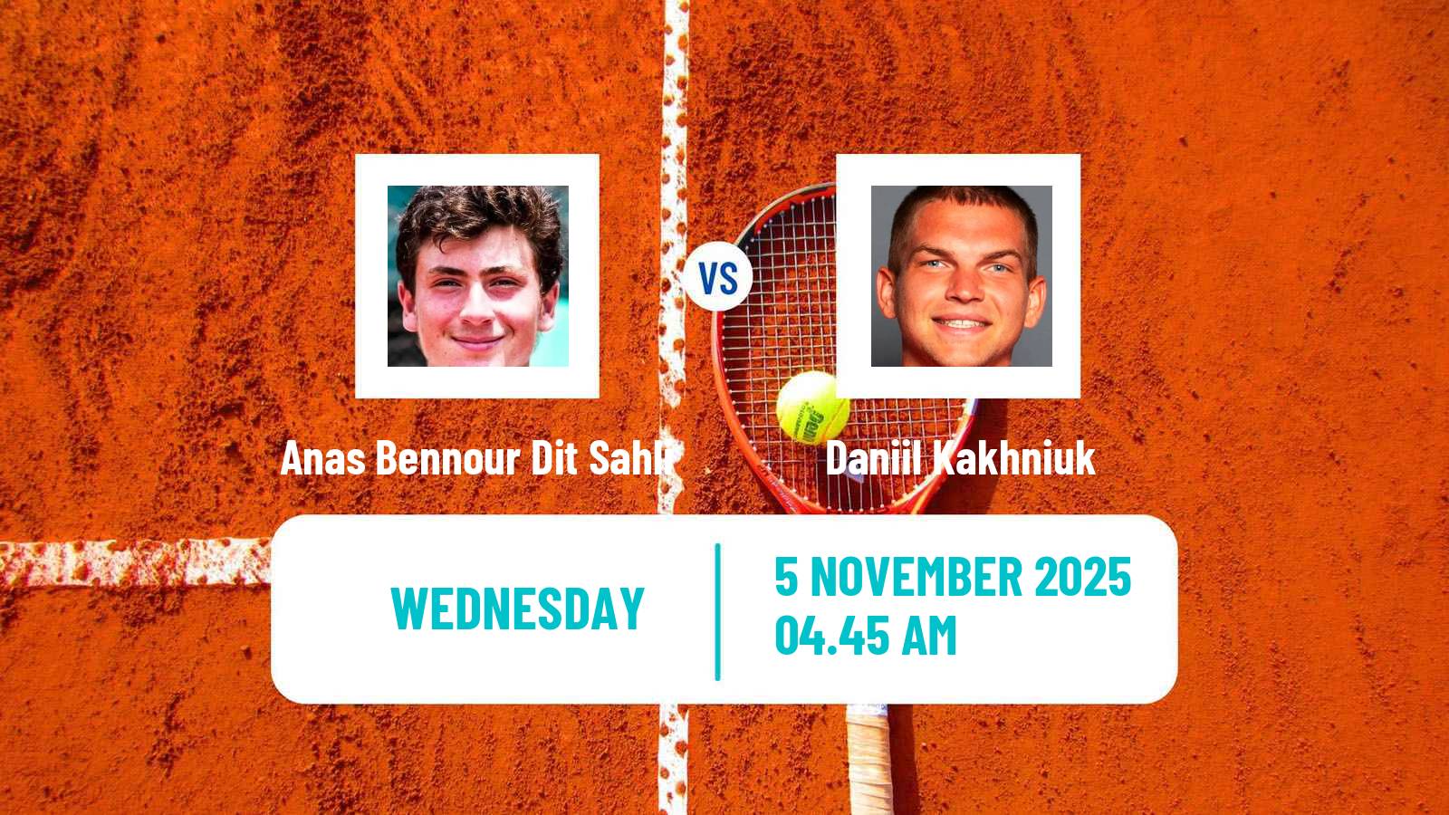 Tennis ITF M25 Monastir 9 Men Anas Bennour Dit Sahli - Daniil Kakhniuk