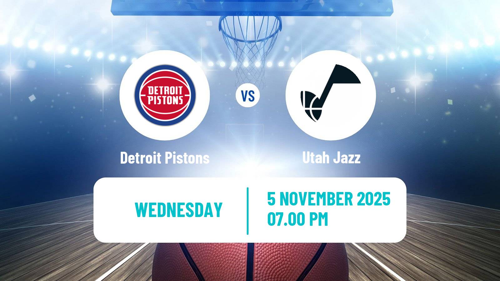 Basketball NBA Detroit Pistons - Utah Jazz