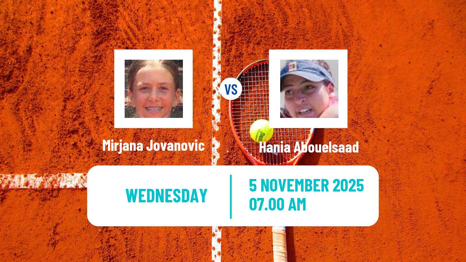 Tennis ITF W15 Sharm Elsheikh 18 Women Mirjana Jovanovic - Hania Abouelsaad