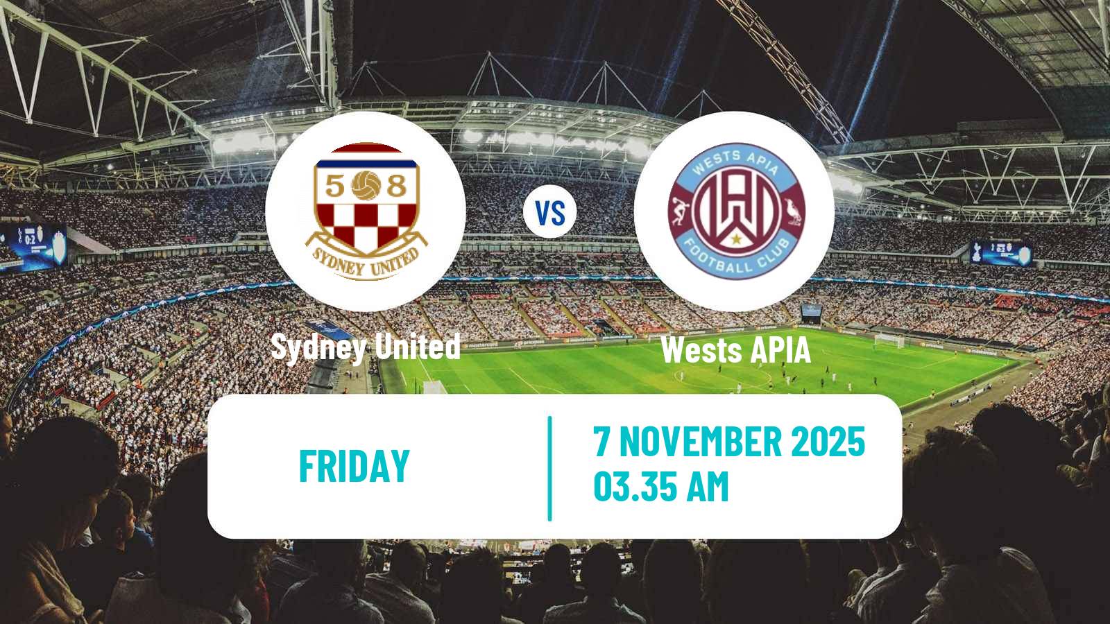 Soccer Australian Championship Sydney United - Wests APIA