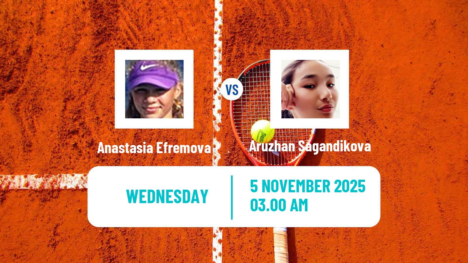 Tennis ITF W15 Sharm Elsheikh 18 Women Anastasia Efremova - Aruzhan Sagandikova