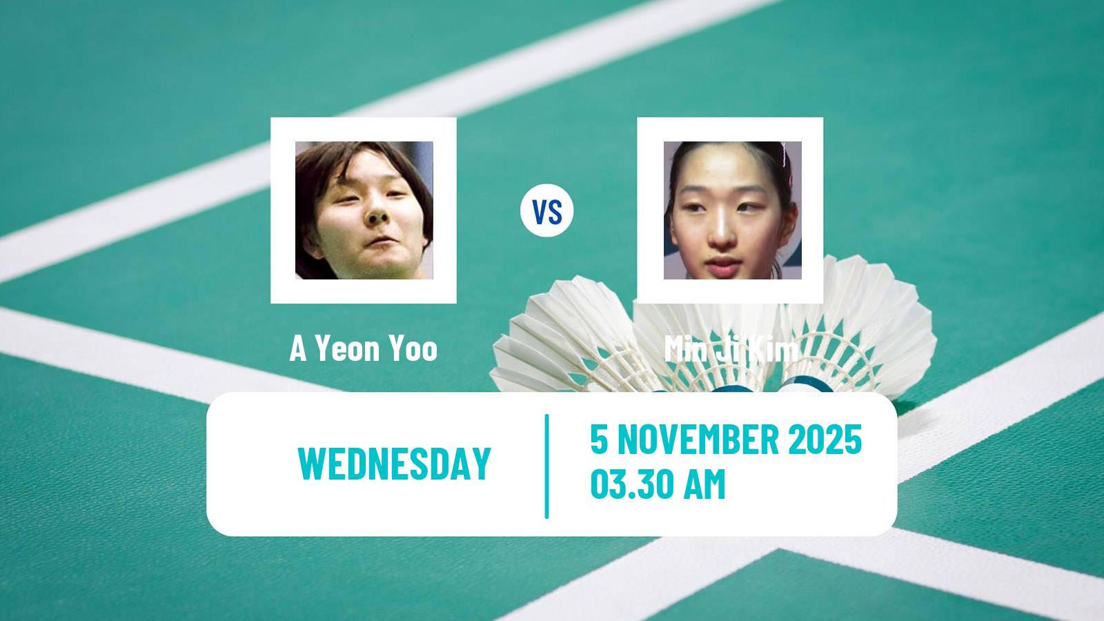 Badminton BWF World Tour Women Korea Masters A Yeon Yoo - Min Ji Kim