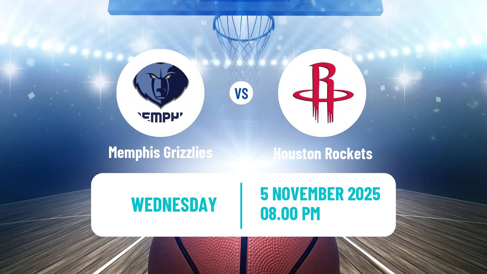Basketball NBA Memphis Grizzlies - Houston Rockets