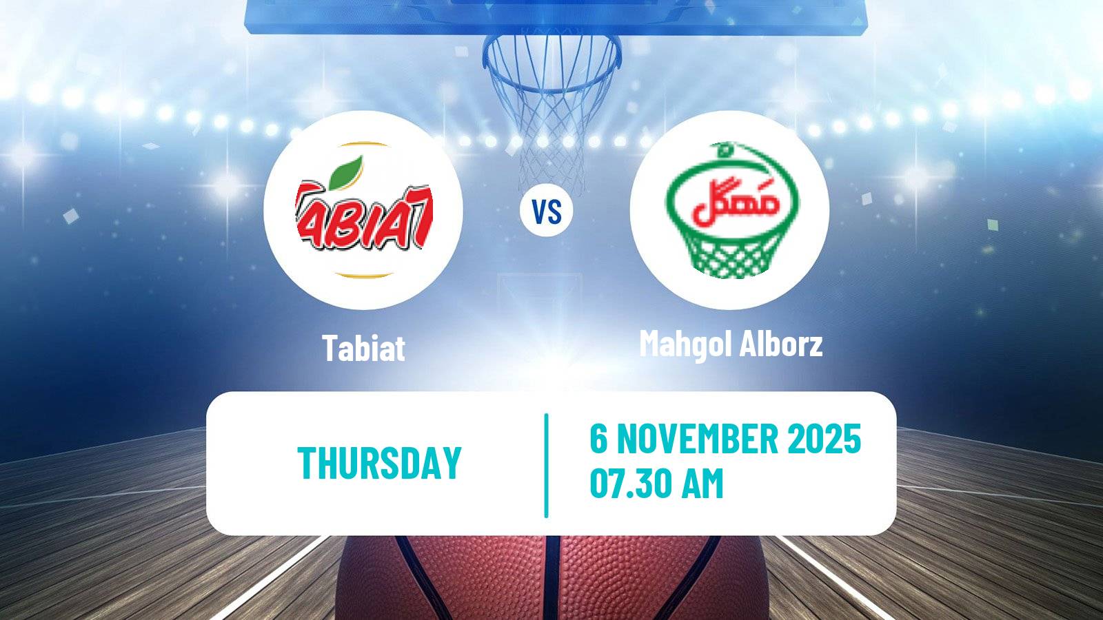 Basketball Iran Super League Basketball Tabiat - Mahgol Alborz