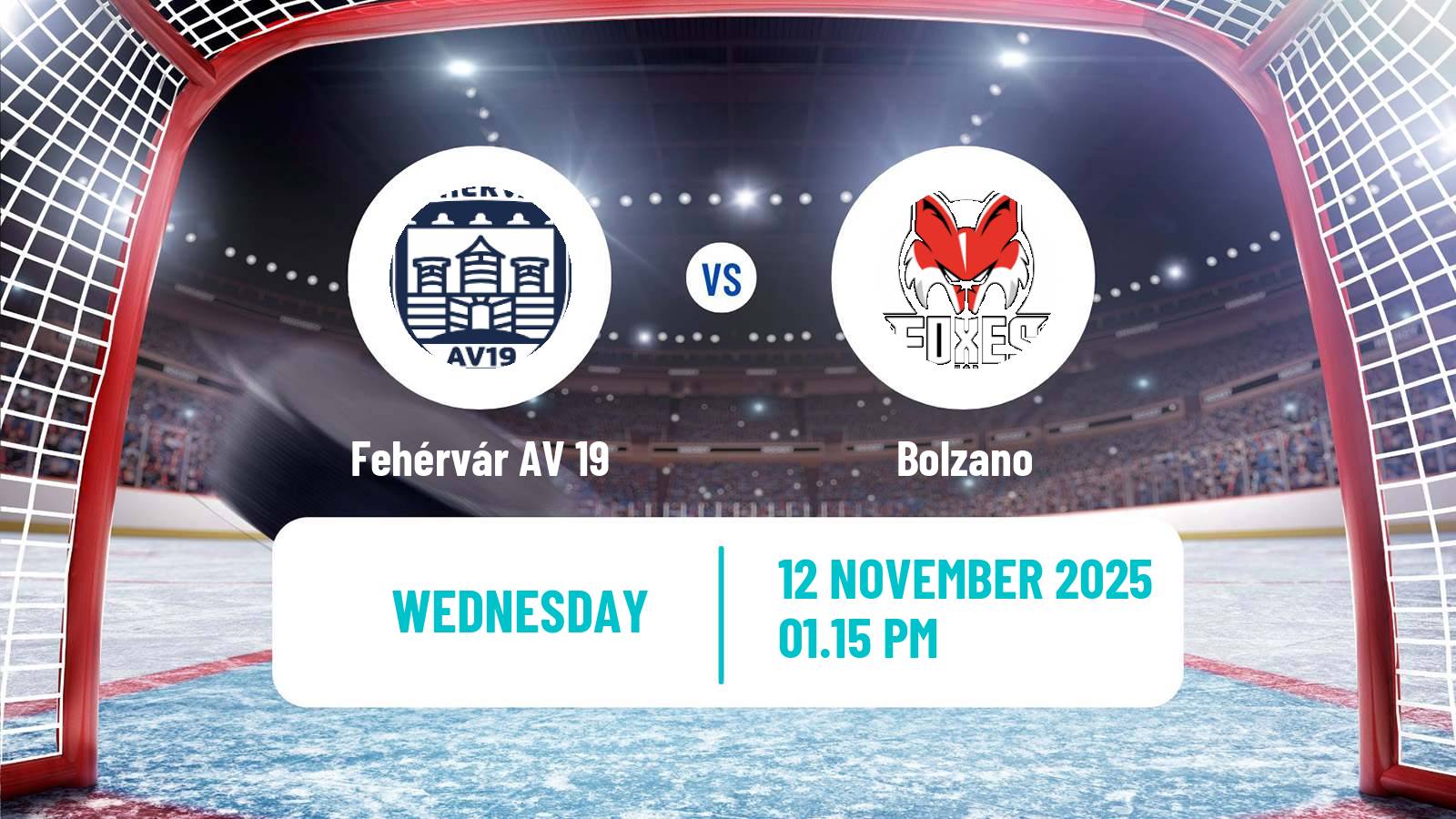 Hockey Austrian Ice Hockey League Fehérvár AV 19 - Bolzano