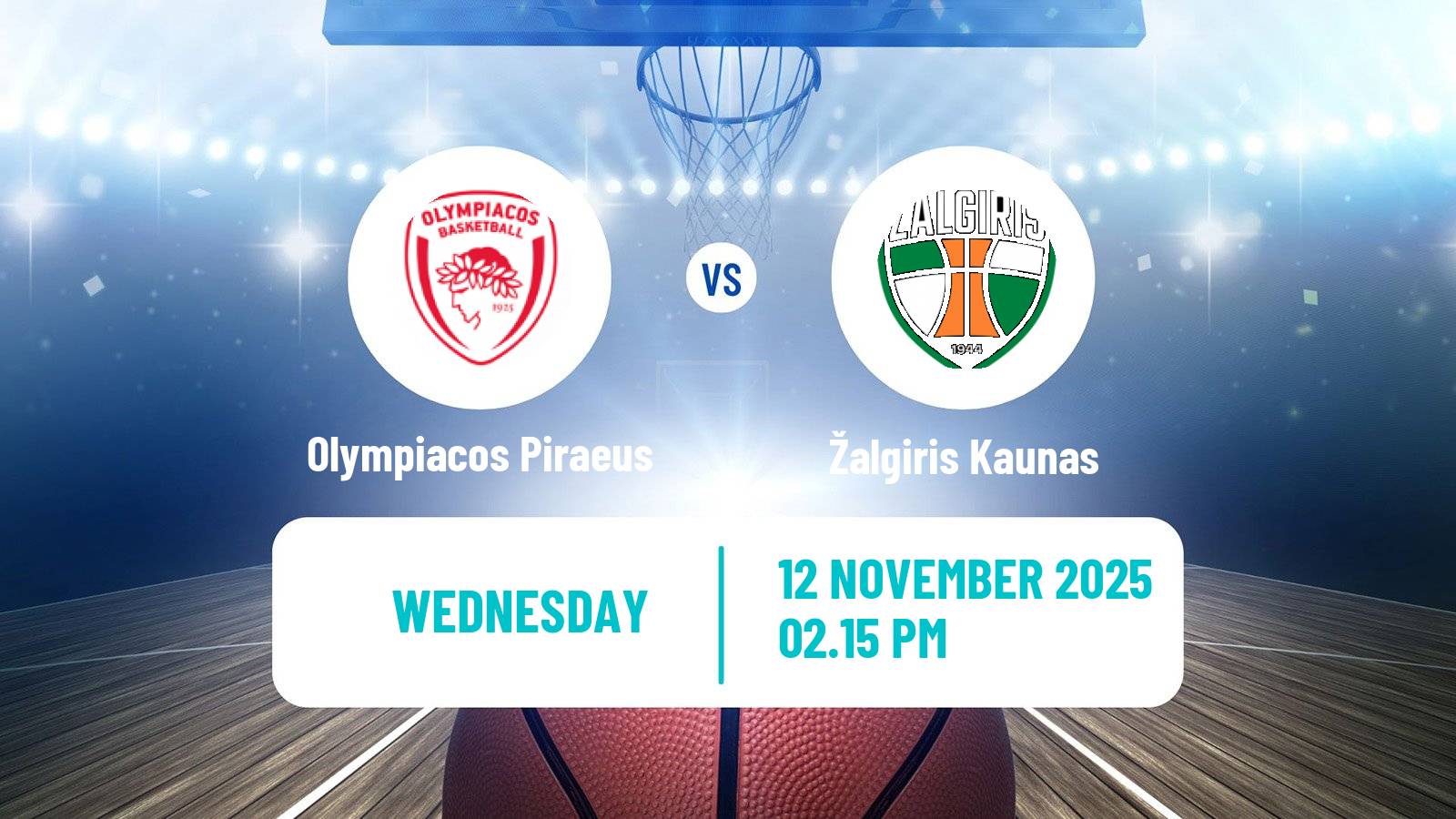 Basketball Euroleague Olympiacos Piraeus - Žalgiris Kaunas