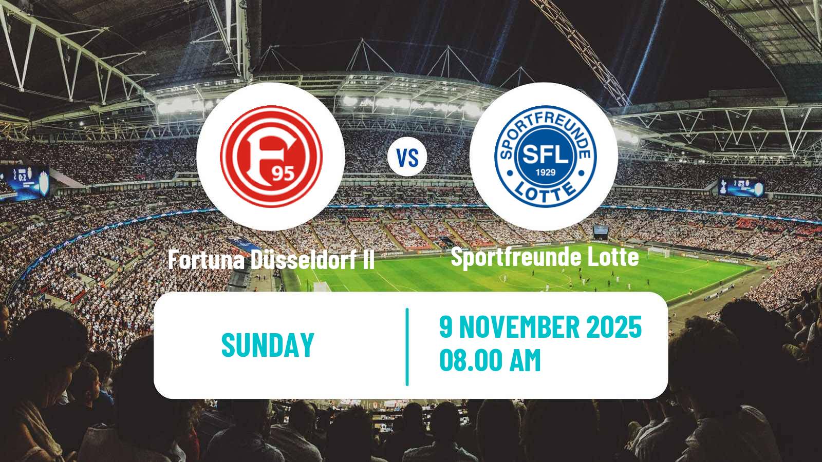 Football German Regionalliga West Fortuna Düsseldorf II - Sportfreunde Lotte