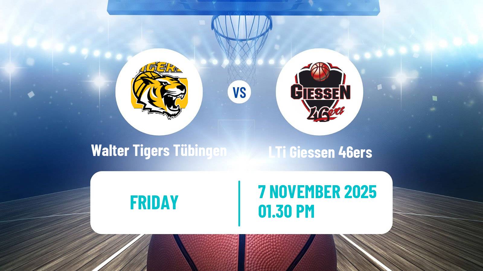 Basketball German Pro A Basketball Walter Tigers Tübingen - LTi Giessen 46ers