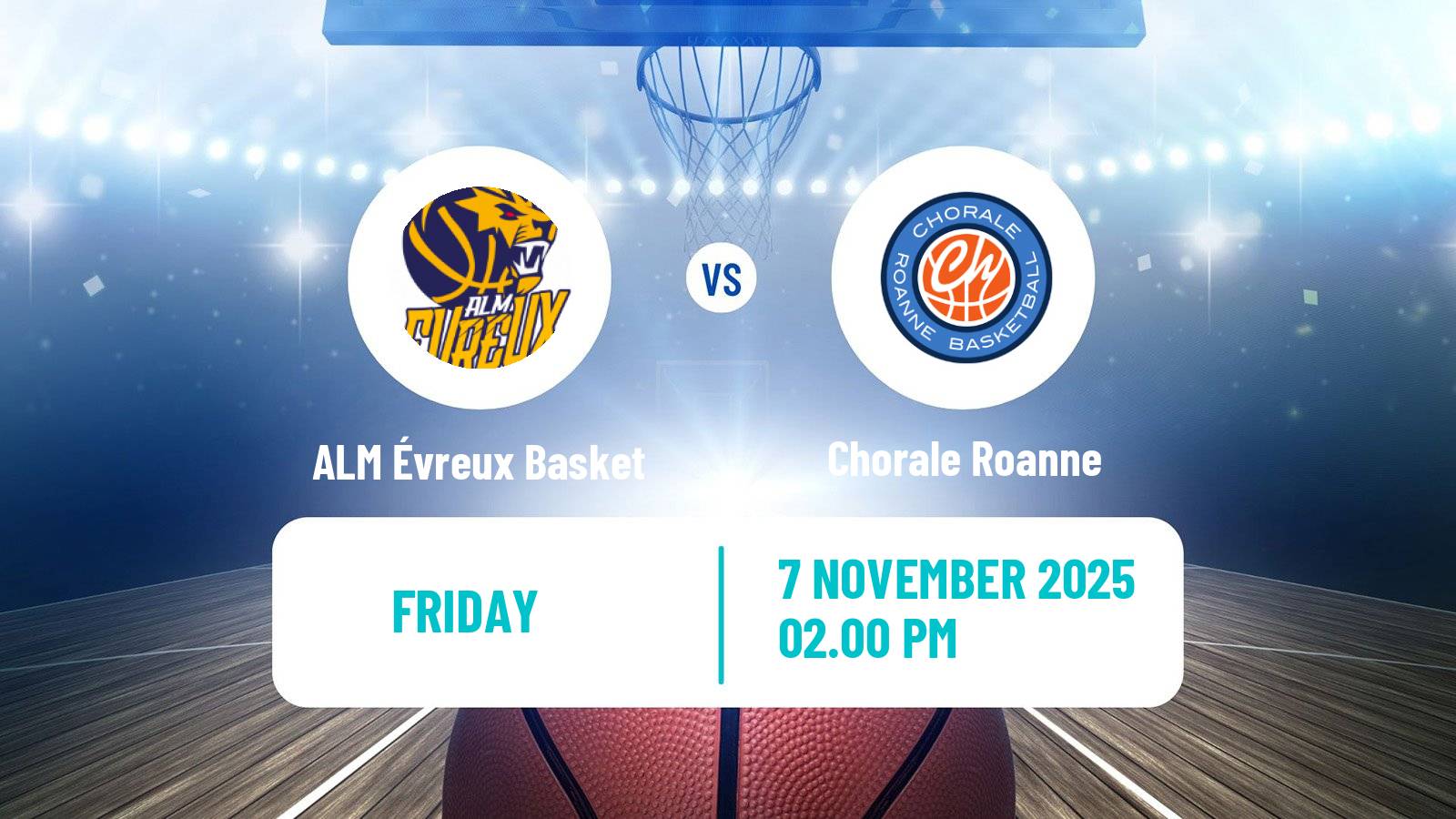 Basketball French LNB Pro B ALM Évreux Basket - Chorale Roanne