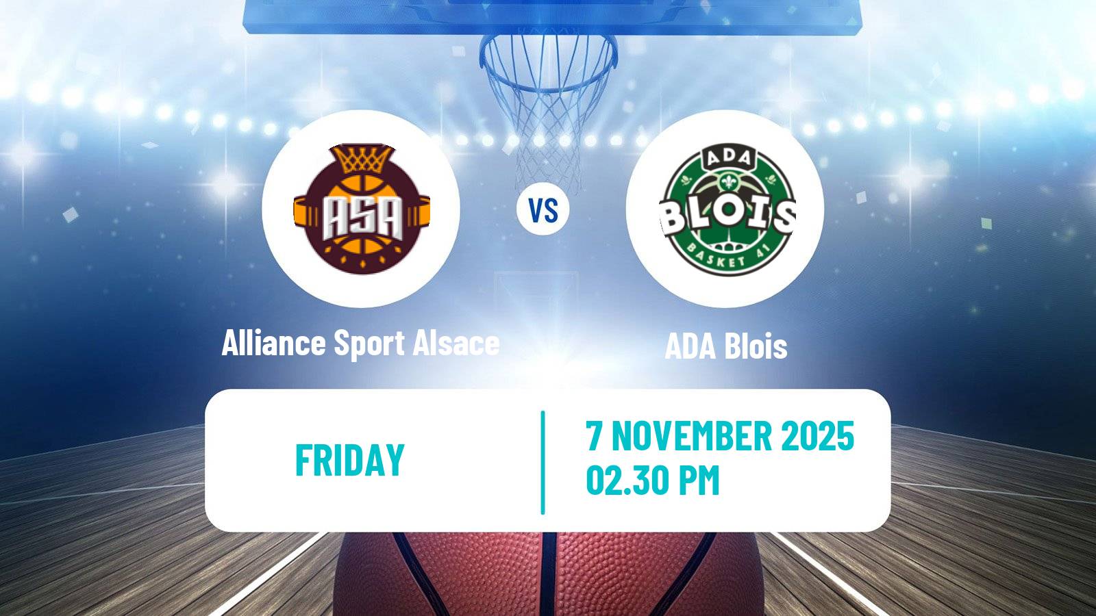 Basketball French LNB Pro B Alliance Sport Alsace - ADA Blois