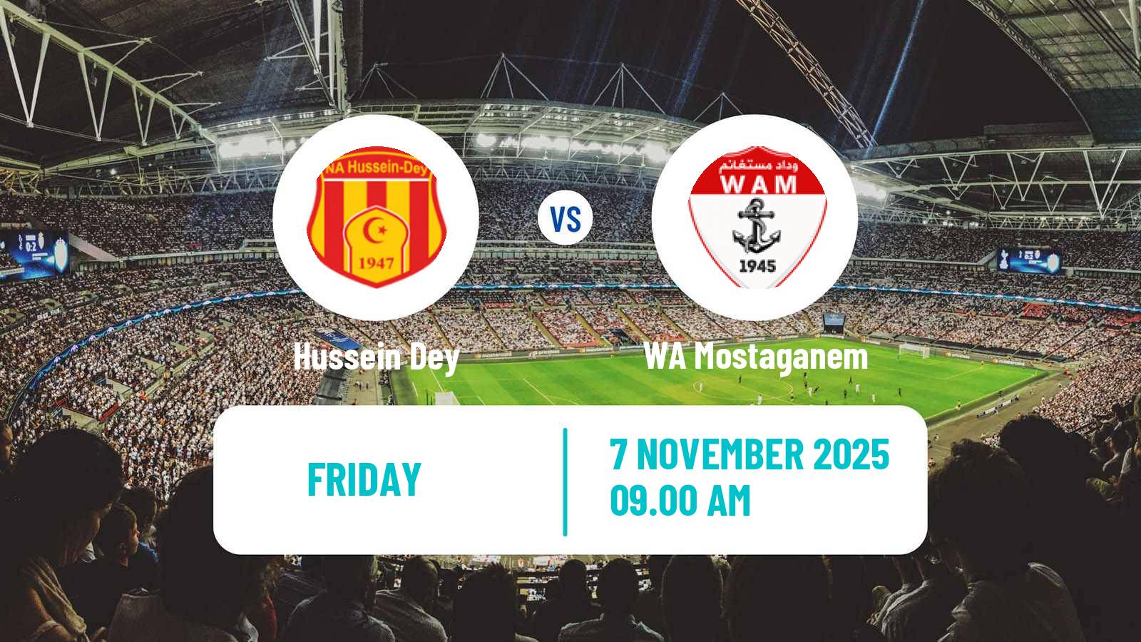 Football Algerian Ligue 2 Hussein Dey - WA Mostaganem