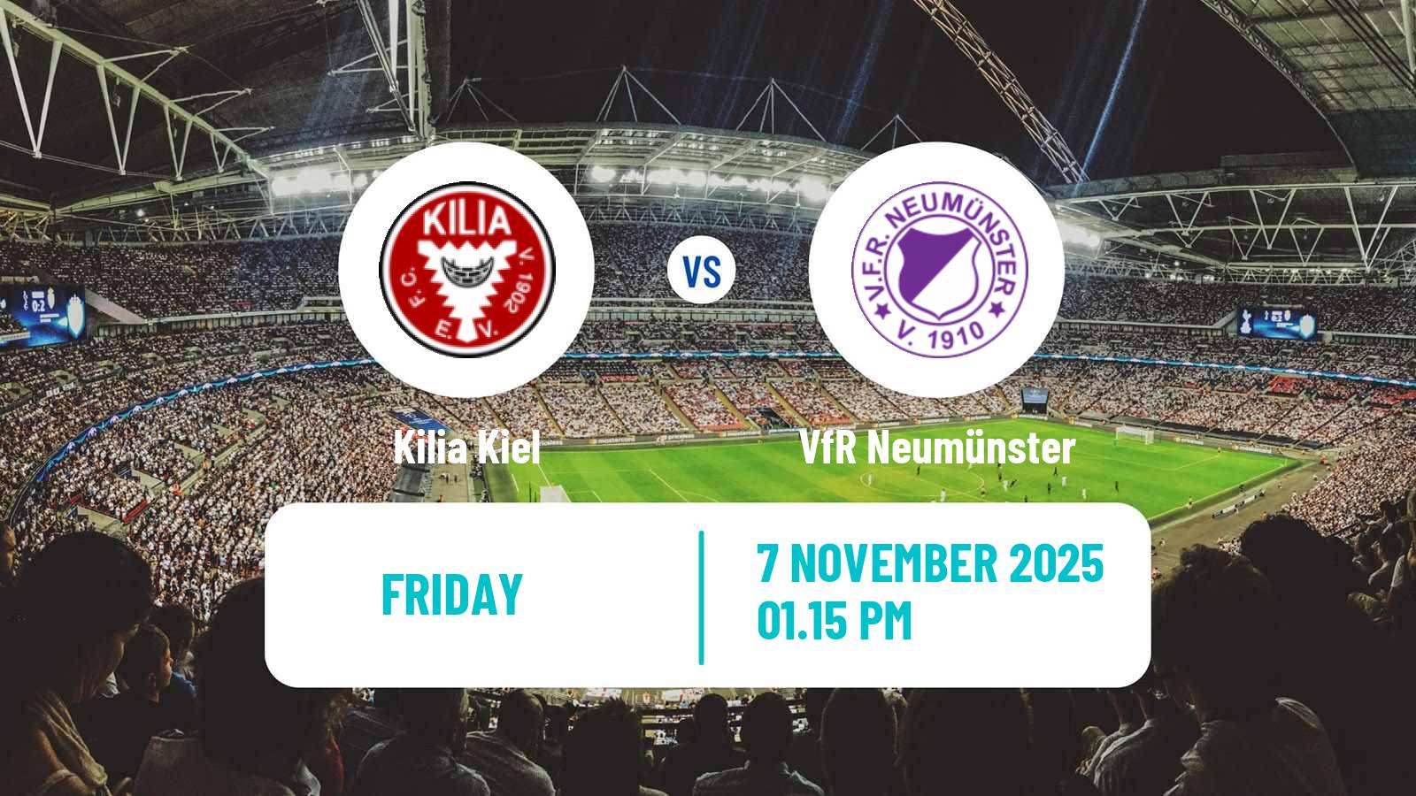 Football German Oberliga Schleswig-Holstein Kilia Kiel - VfR Neumünster