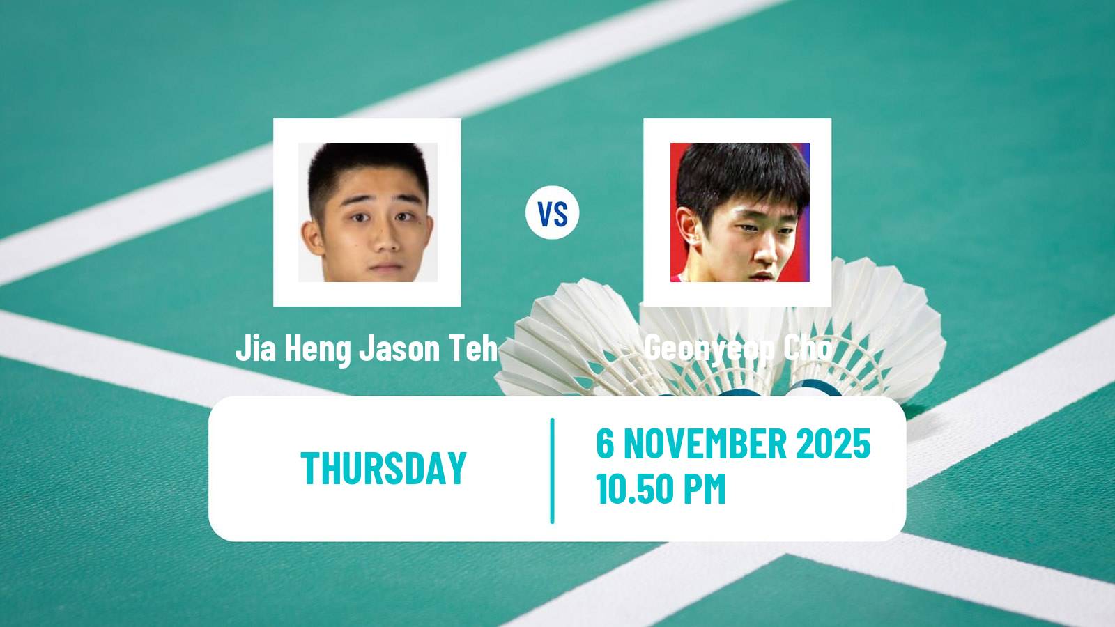 Badminton BWF World Tour Men Korea Masters Jia Heng Jason Teh - Geonyeop Cho