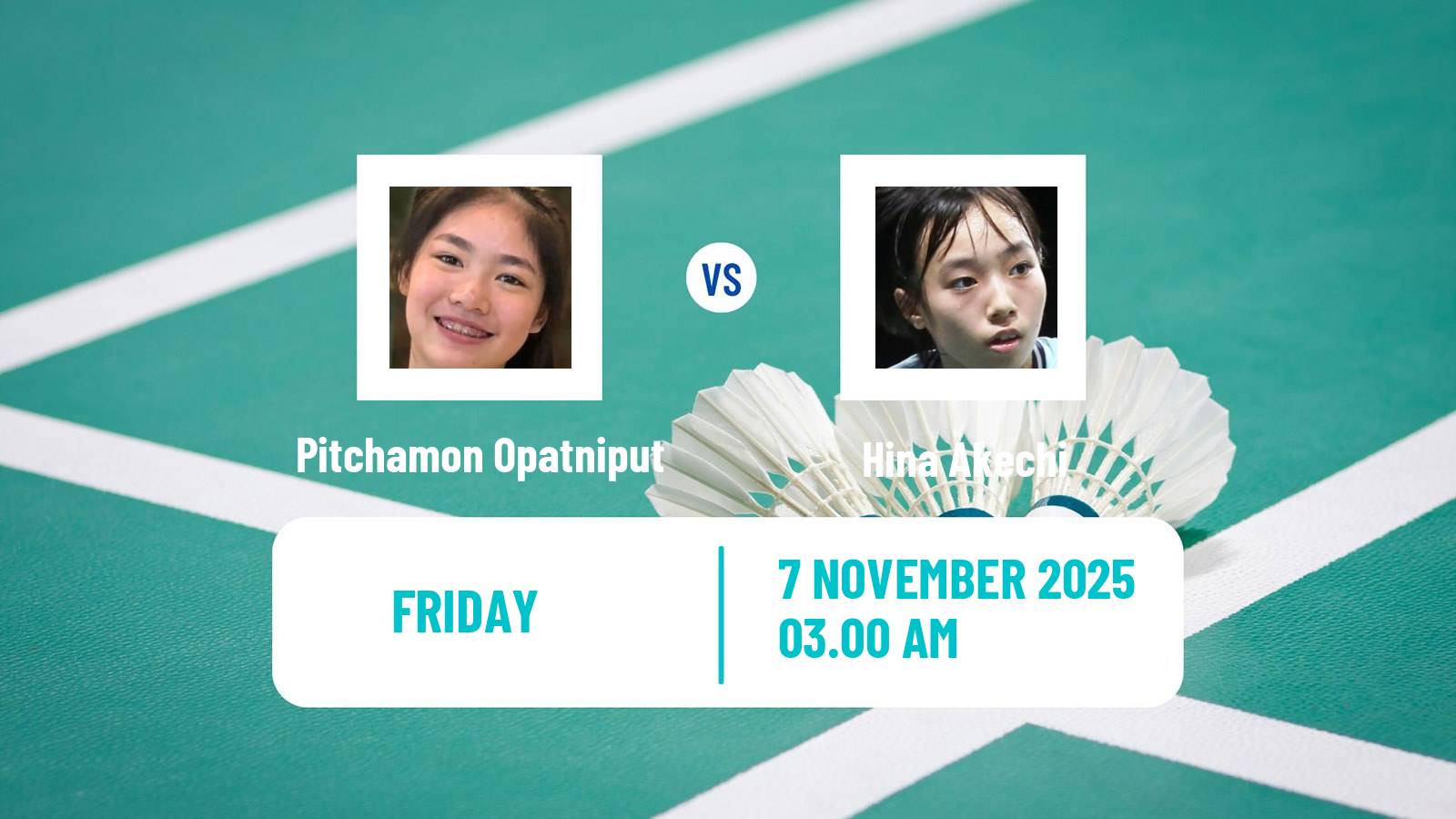 Badminton BWF World Tour Women Korea Masters Pitchamon Opatniput - Hina Akechi
