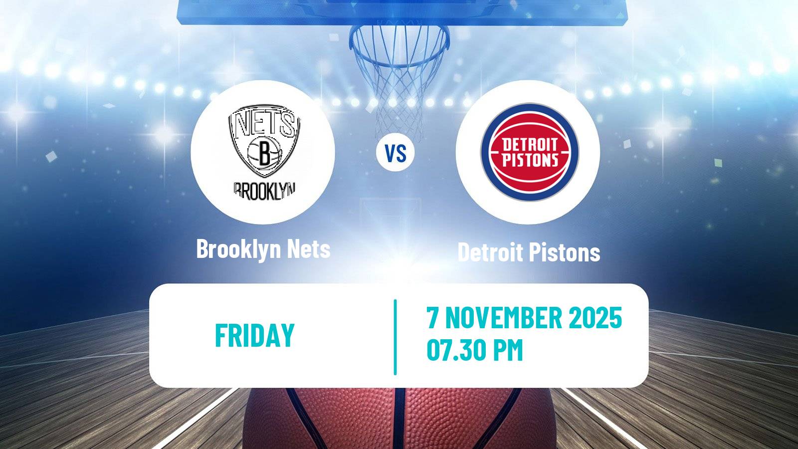Basketball NBA Brooklyn Nets - Detroit Pistons