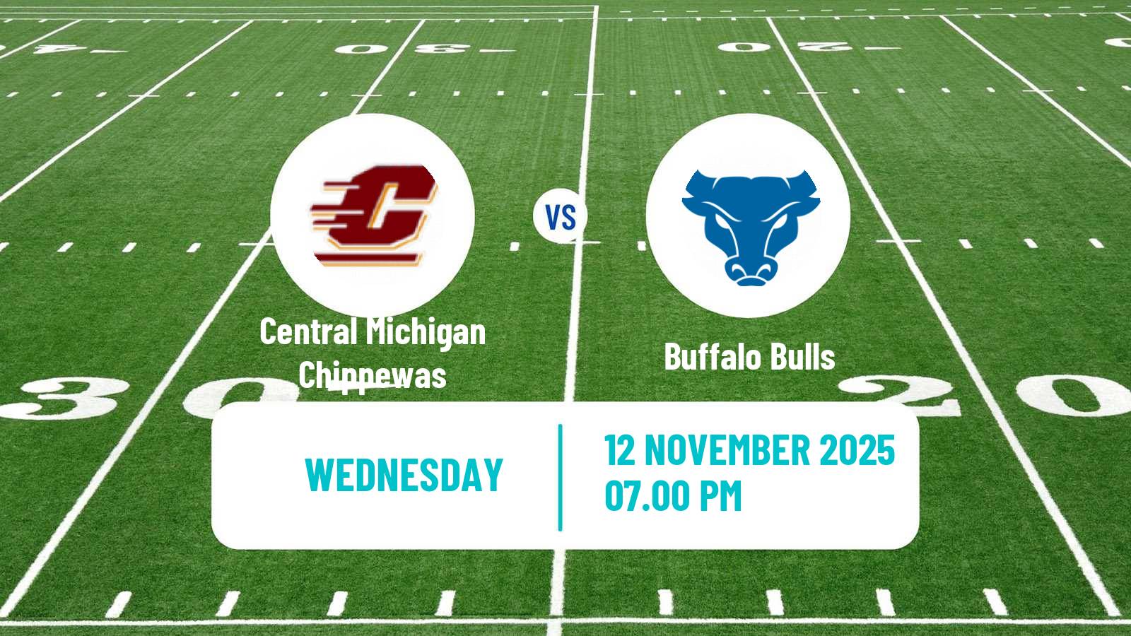 American football NCAA College Football Central Michigan Chippewas - Buffalo Bulls