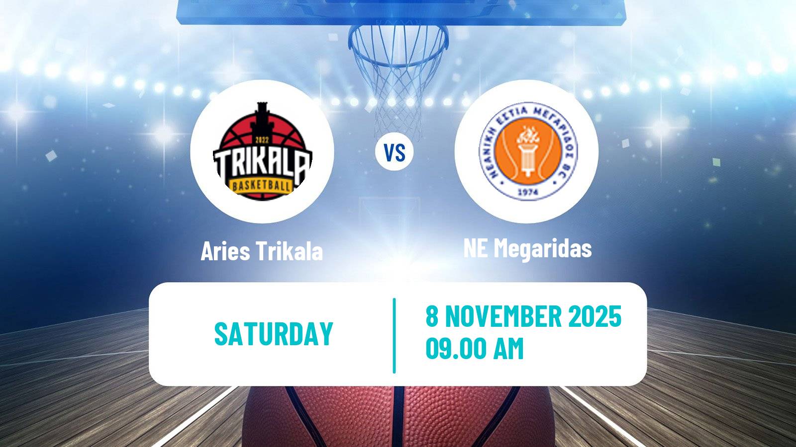 Basketball Greek Elite League Basketball Aries Trikala - Megaridas