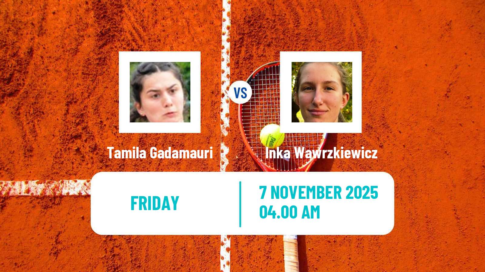 Tennis ITF W15 Monastir 38 Women Tamila Gadamauri - Inka Wawrzkiewicz