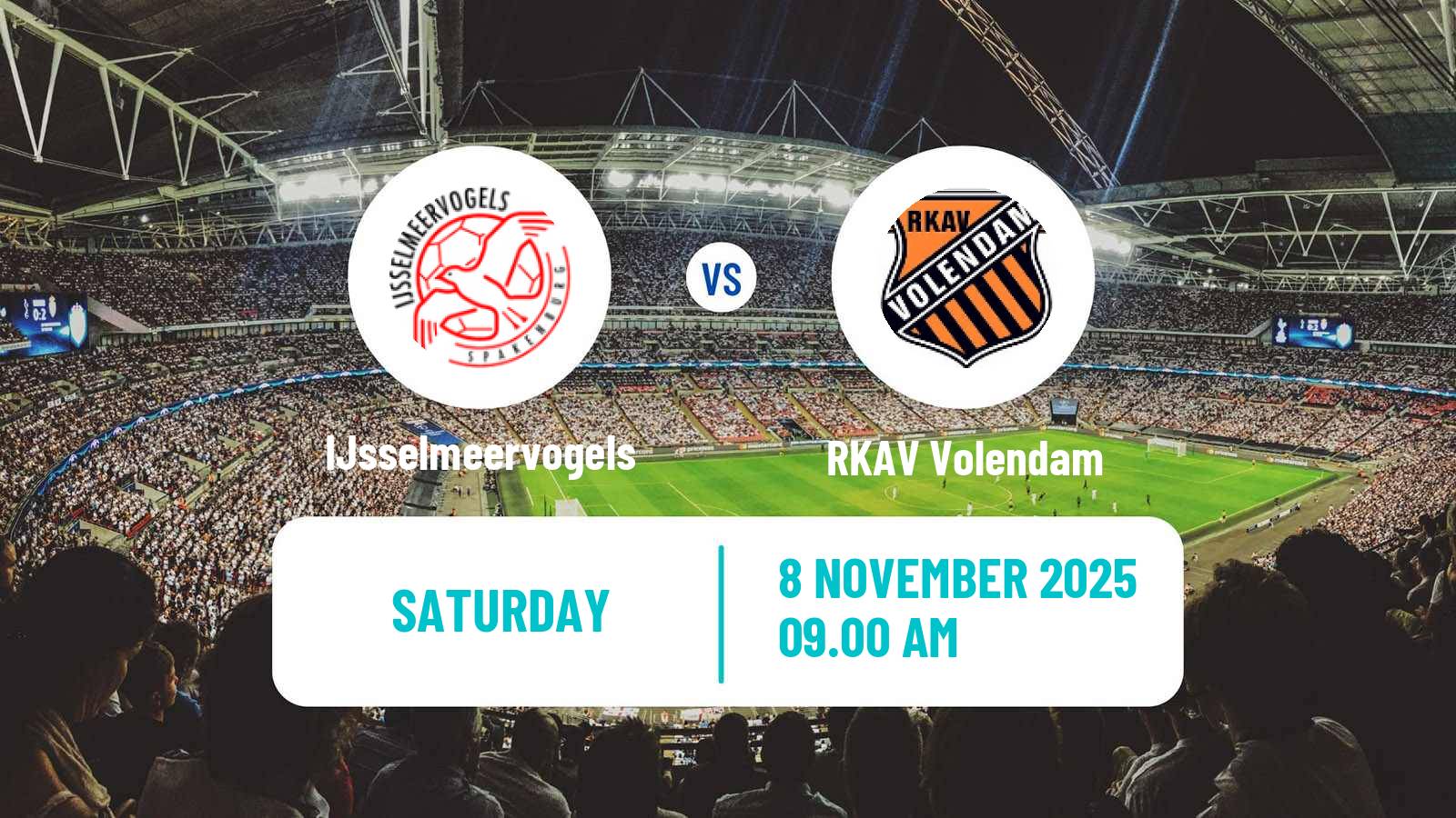 Football Dutch Tweede Divisie IJsselmeervogels - RKAV Volendam