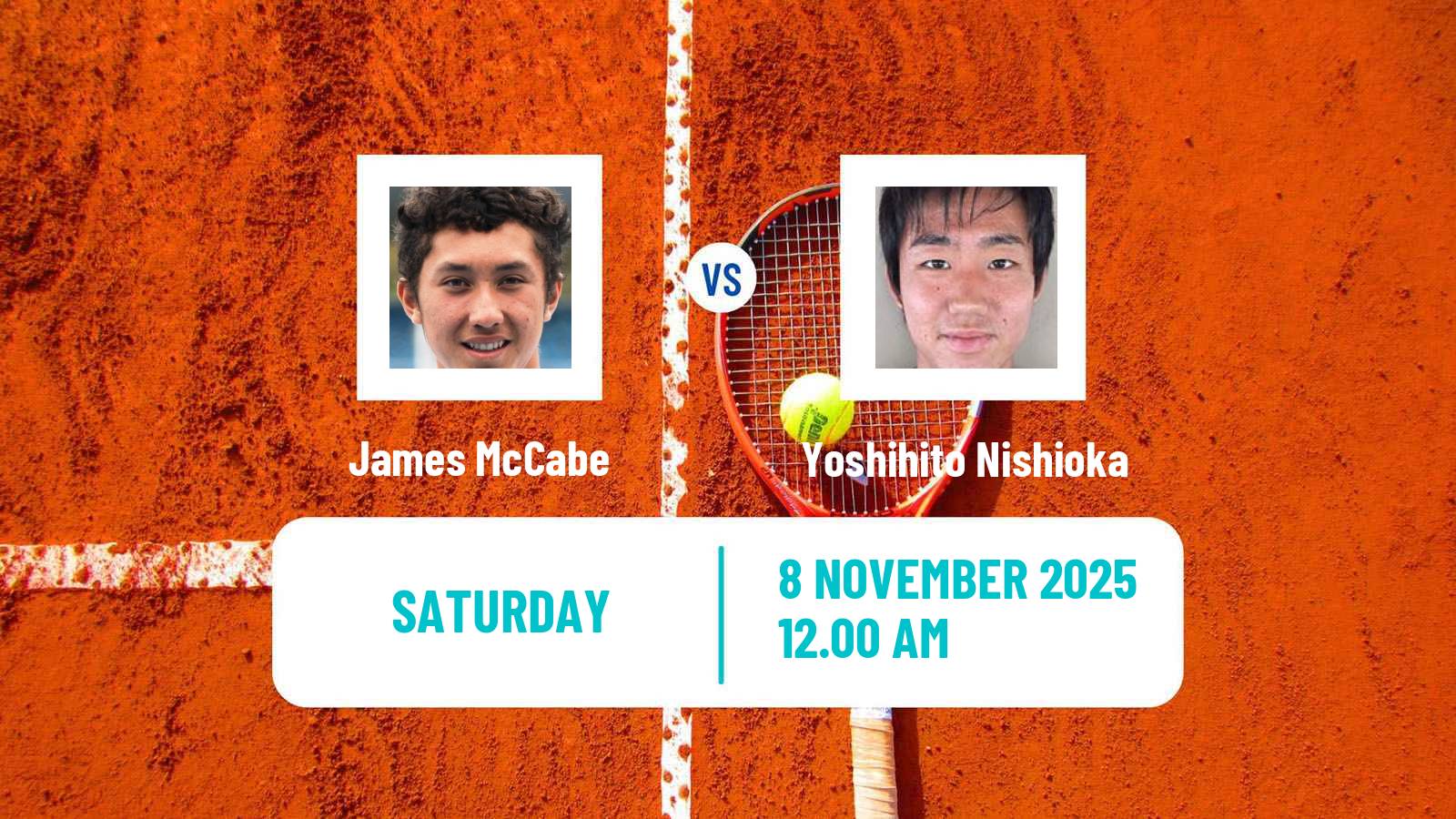 Tennis Taipei Challenger Men James McCabe - Yoshihito Nishioka