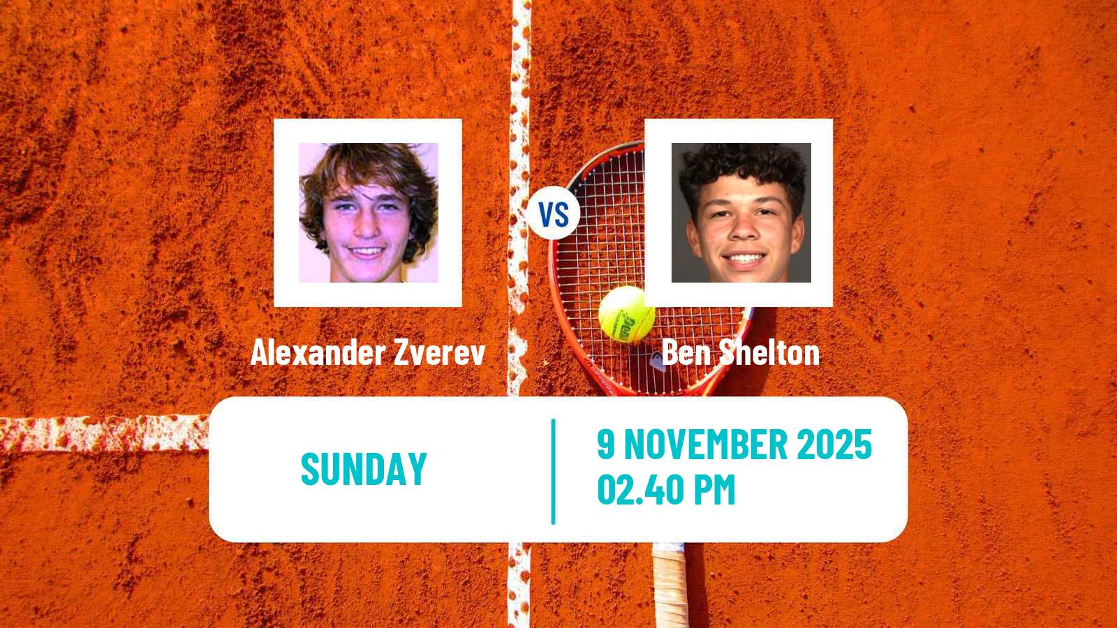 Tennis ATP World Tour Finals Alexander Zverev - Ben Shelton
