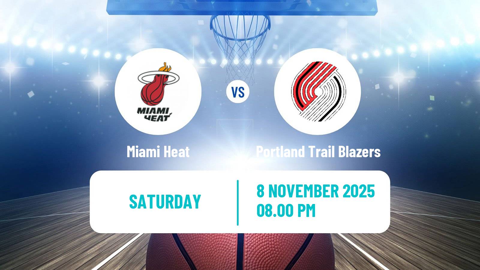 Basketball NBA Miami Heat - Portland Trail Blazers