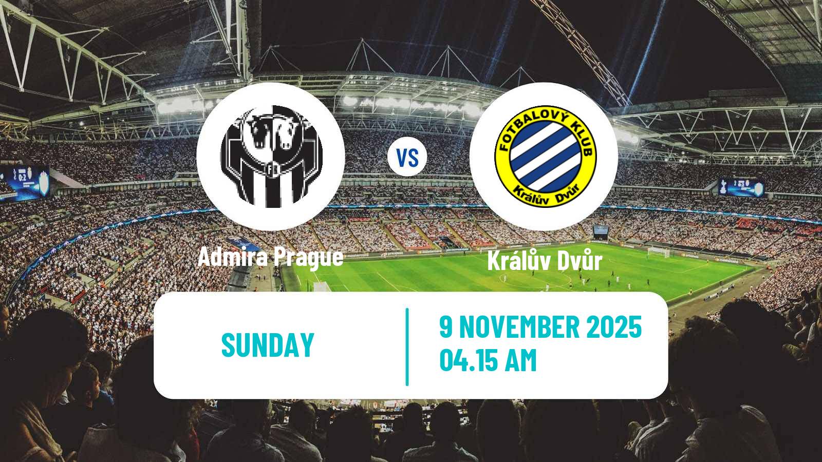 Football Czech CFL Group A Admira Prague - Králův Dvůr