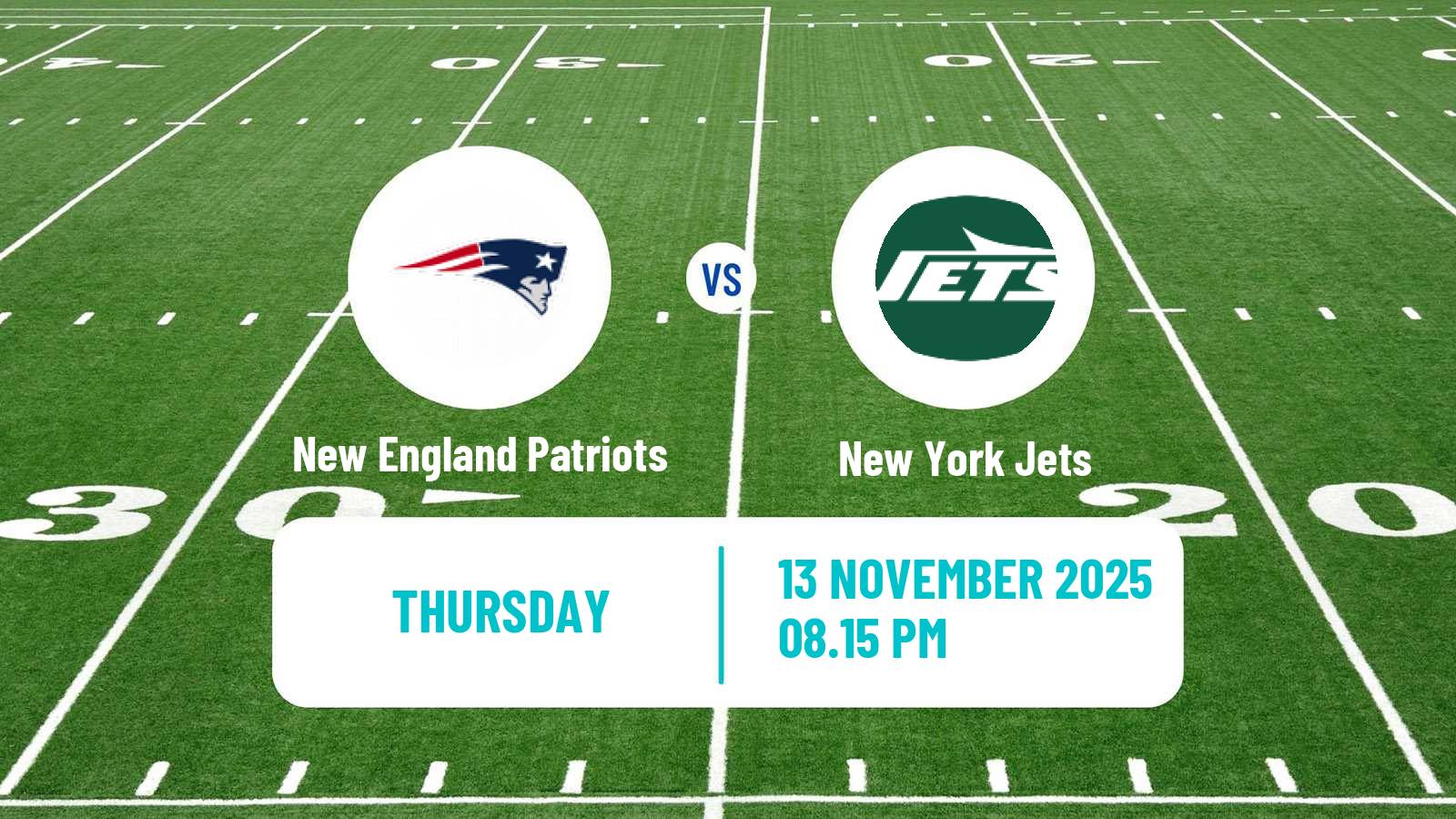 American football NFL New England Patriots - New York Jets