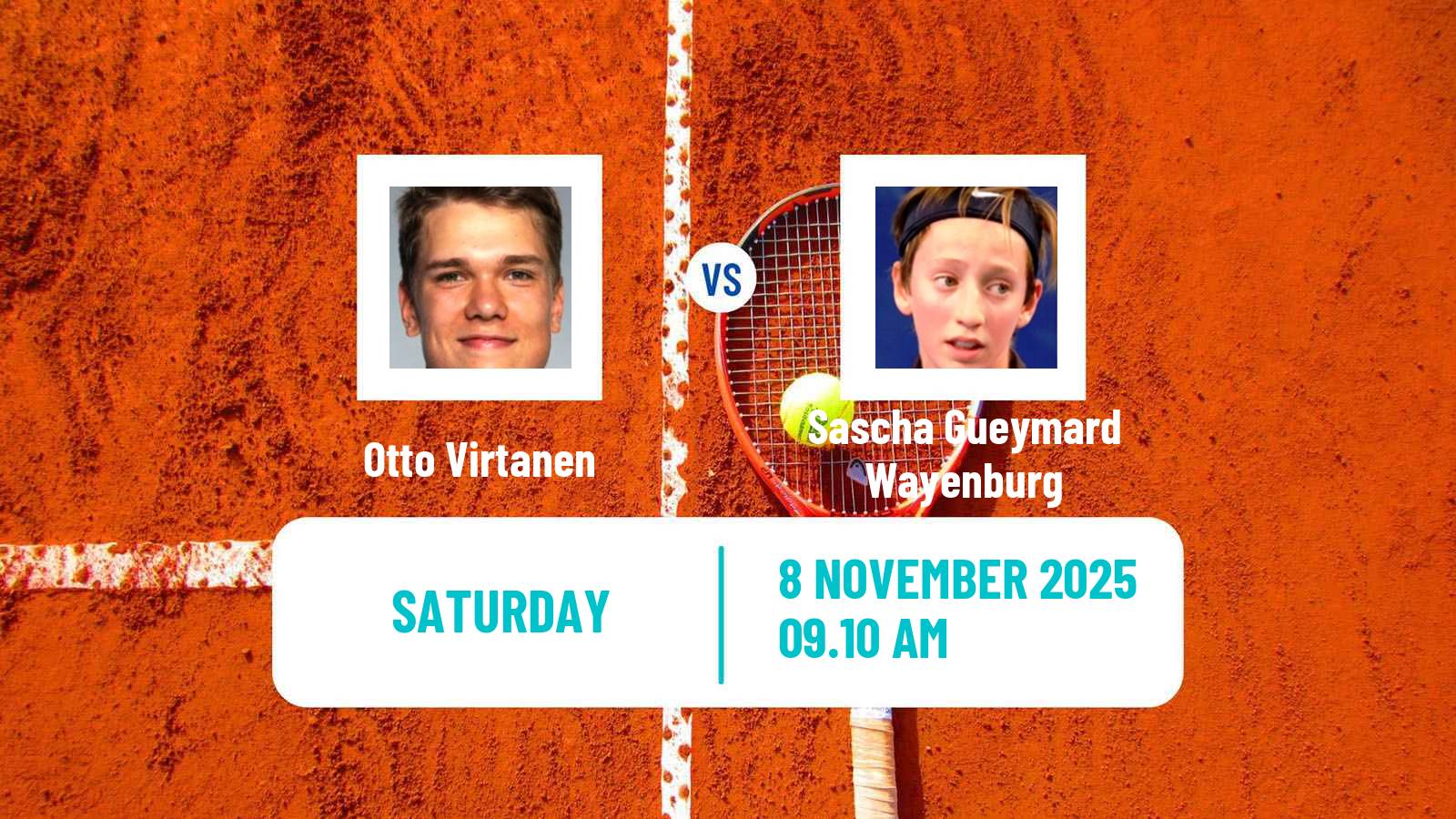 Tennis Helsinki Challenger Men Otto Virtanen - Sascha Gueymard Wayenburg