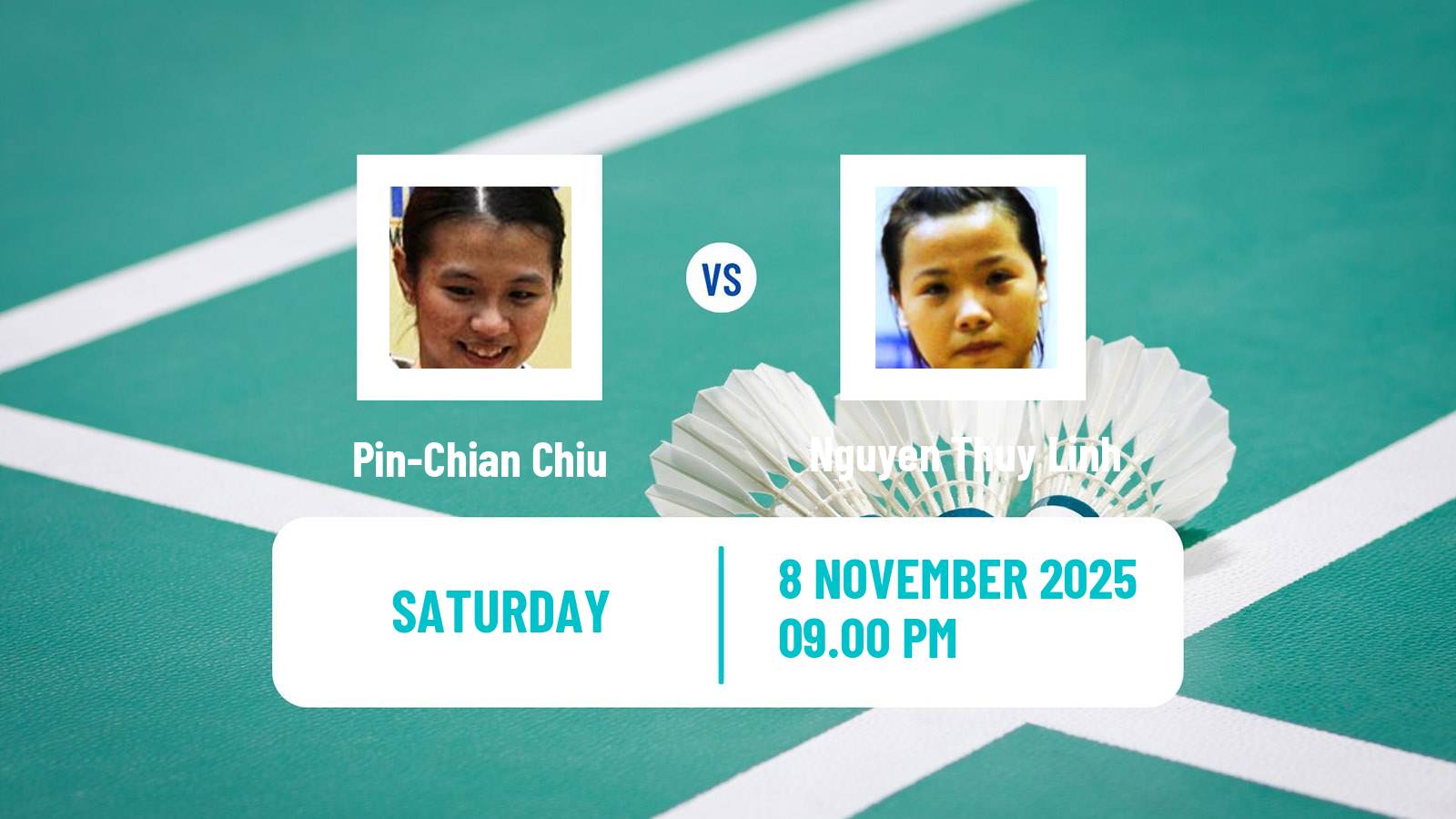 Badminton BWF World Tour Women Korea Masters Pin-Chian Chiu - Nguyen Thuy Linh
