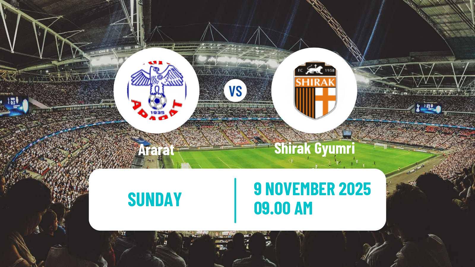 Football Armenian Premier League Ararat - Shirak Gyumri