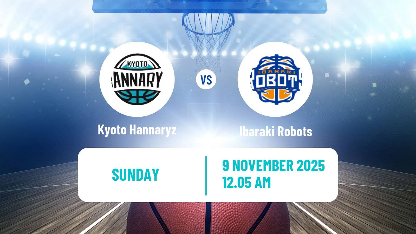 Basketball BJ League Kyoto Hannaryz - Ibaraki Robots