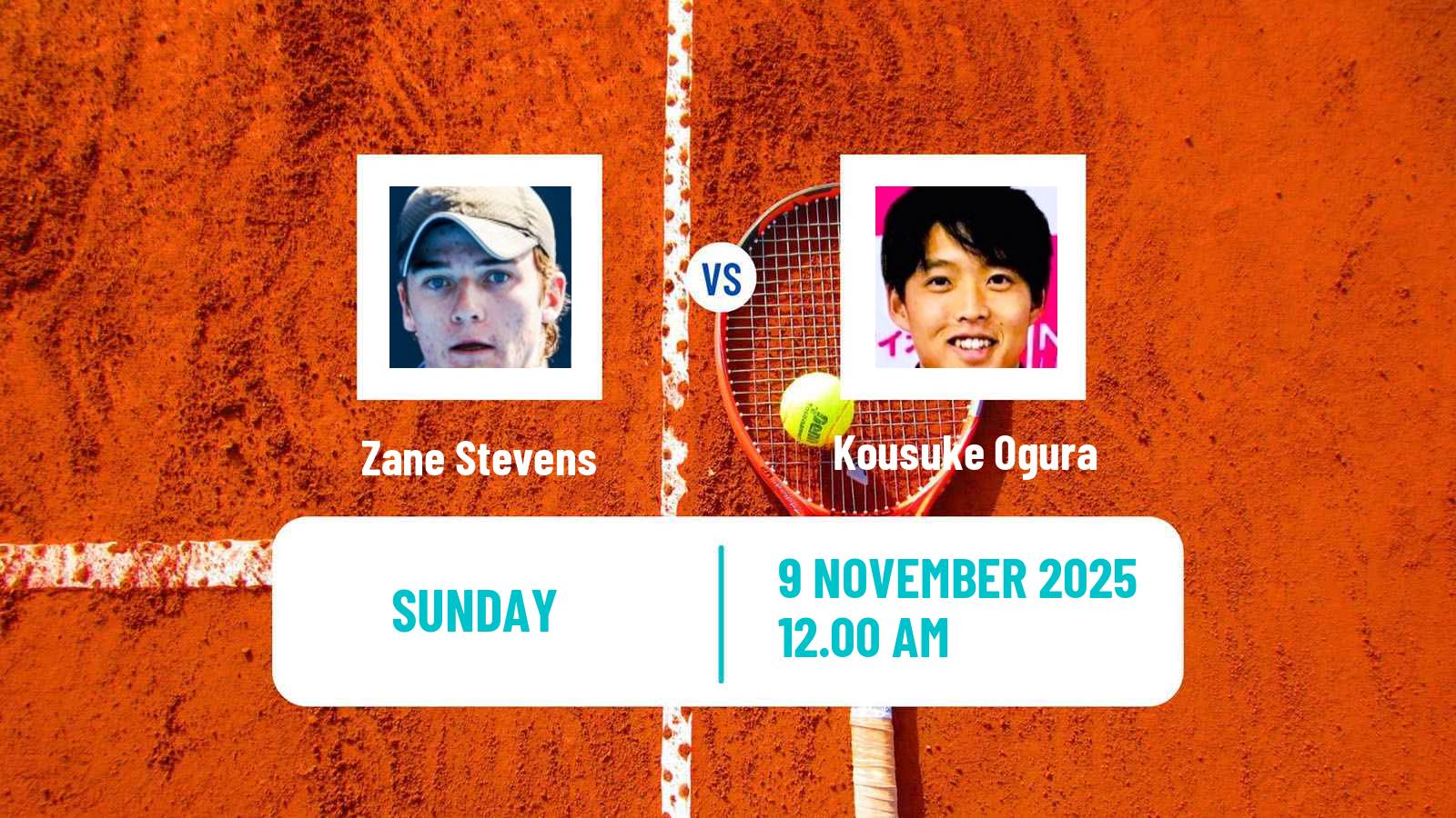 Tennis Brisbane 3 Challenger Men Zane Stevens - Kousuke Ogura