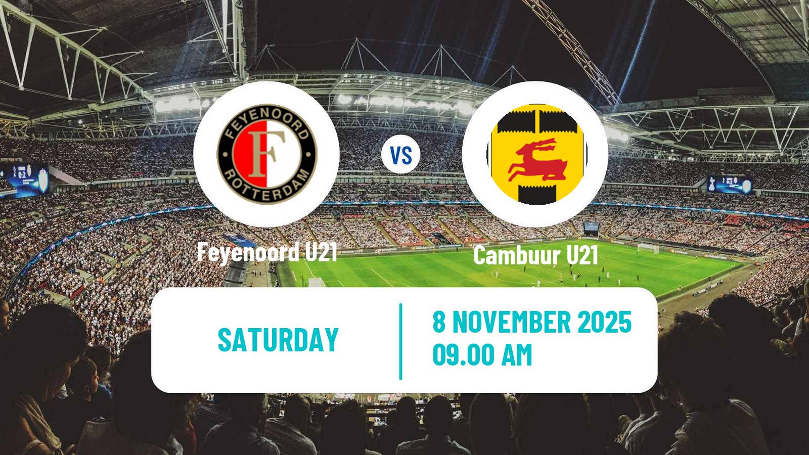 Football Dutch Divisie 1 U21 Feyenoord U21 - Cambuur U21