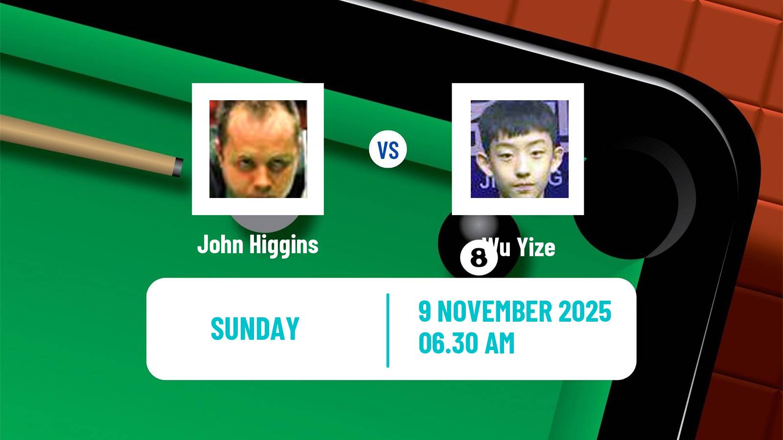 Snooker International Championship John Higgins - Wu Yize