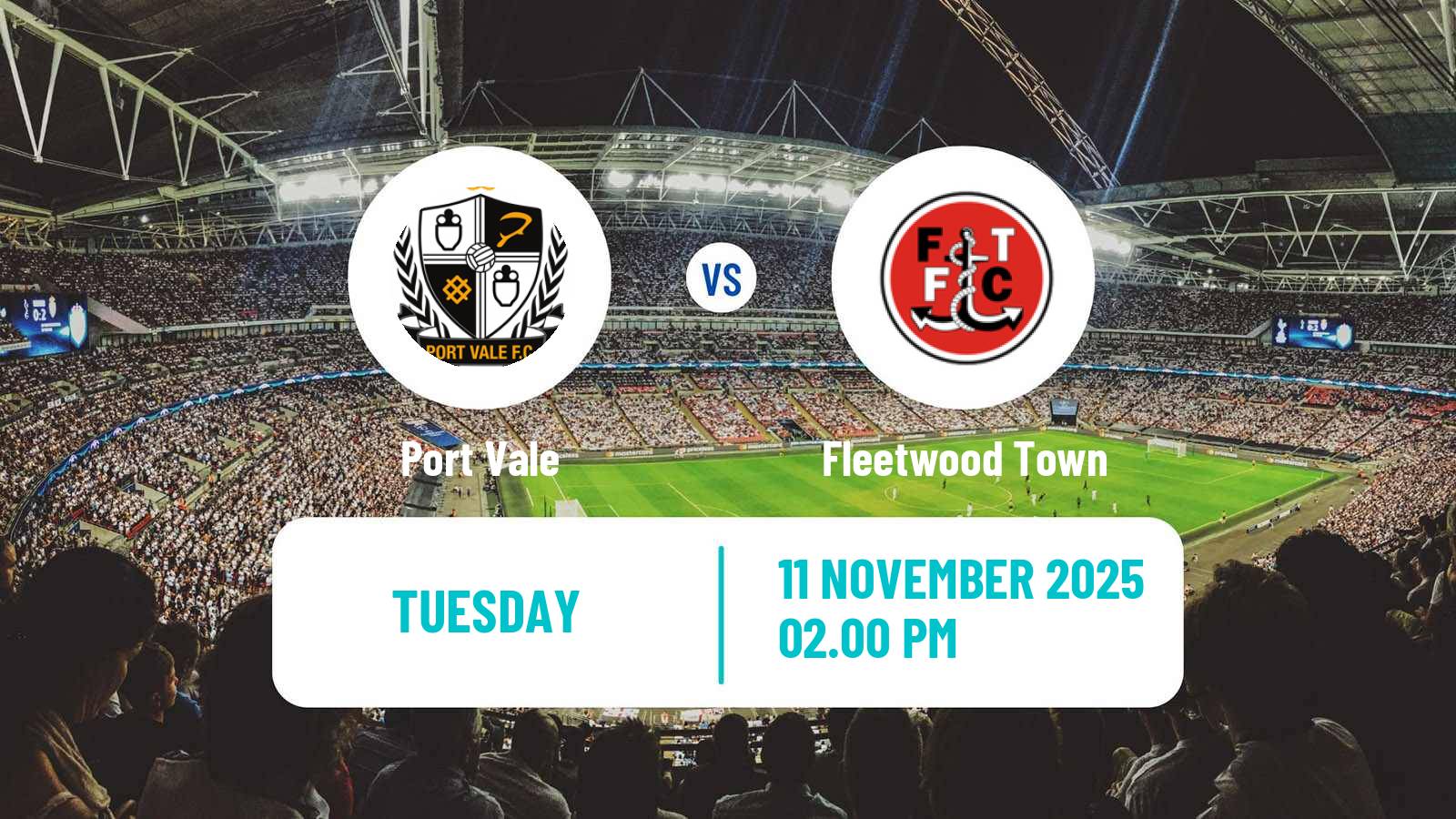 Football English EFL Trophy Port Vale - Fleetwood Town