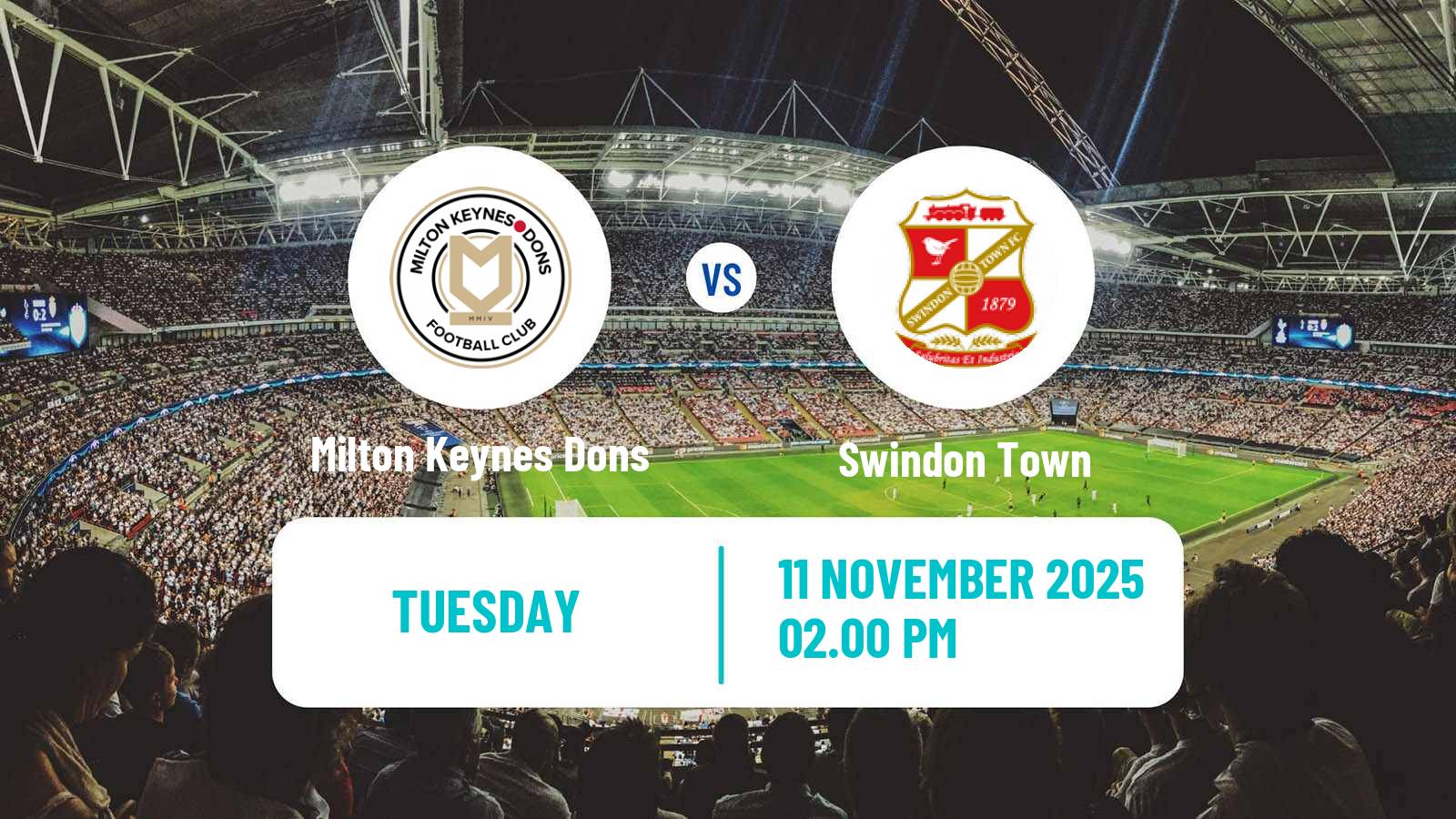 Football English EFL Trophy Milton Keynes Dons - Swindon Town