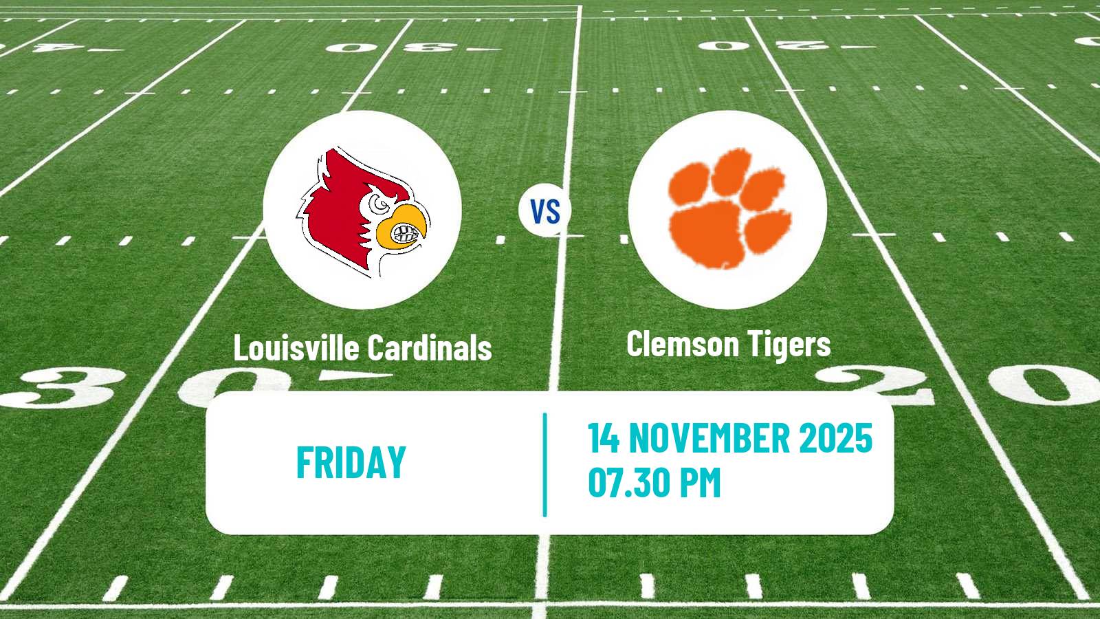 American football NCAA College Football Louisville Cardinals - Clemson Tigers