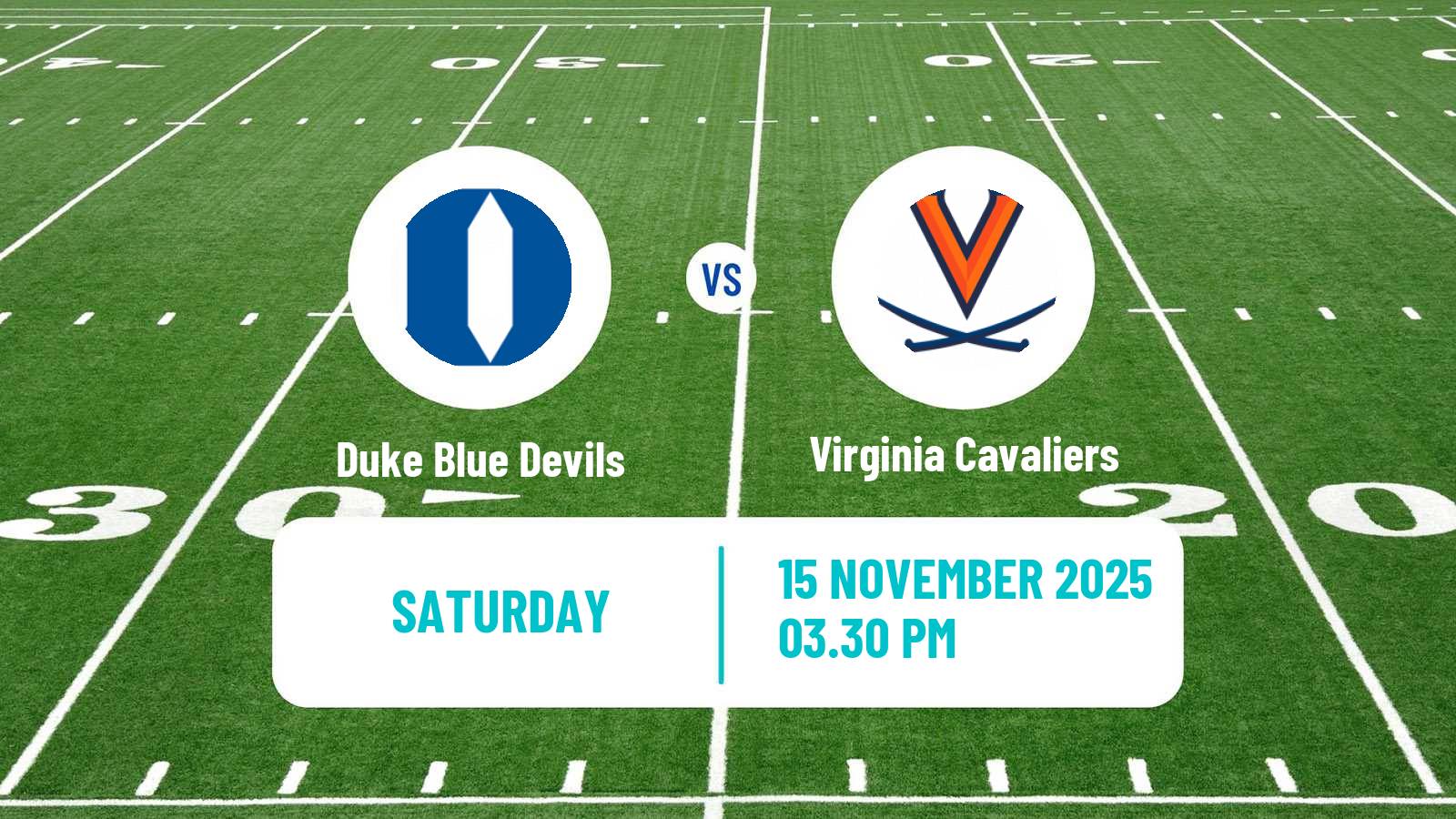 American football NCAA College Football Duke Blue Devils - Virginia Cavaliers
