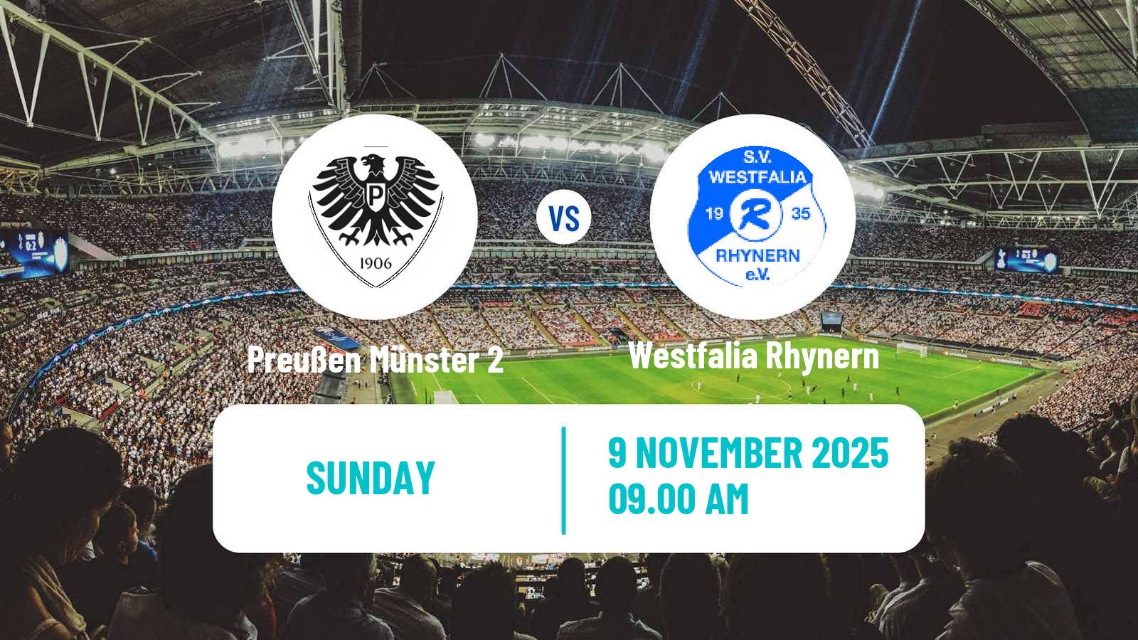 Football German Oberliga Westfalen Preußen Münster 2 - Westfalia Rhynern