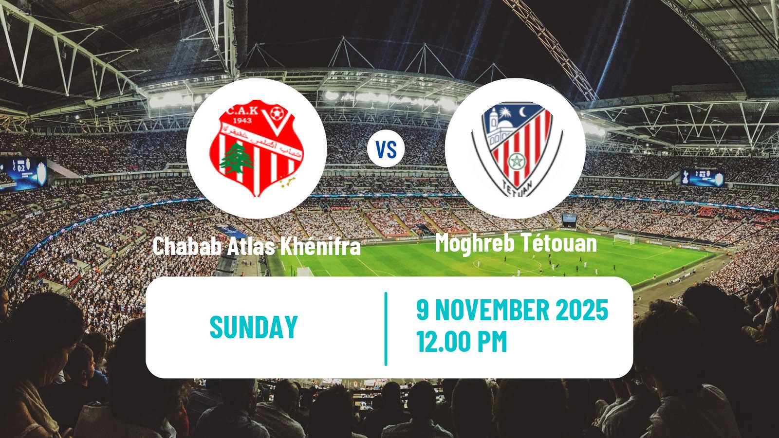 Football Moroccan Botola 2 Chabab Atlas Khénifra - Moghreb Tétouan