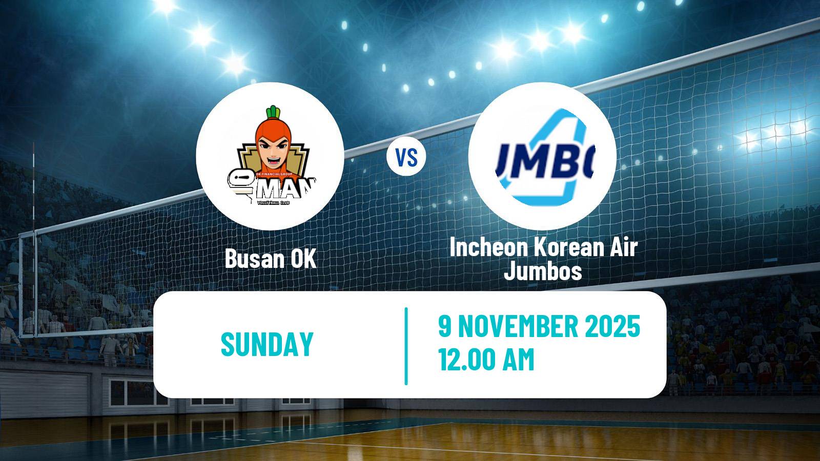 Volleyball South Korean V-League Busan OK - Incheon Korean Air Jumbos