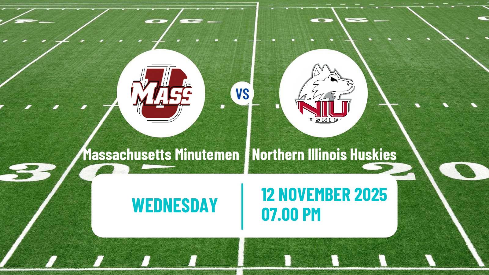 American football NCAA College Football Massachusetts Minutemen - Northern Illinois Huskies