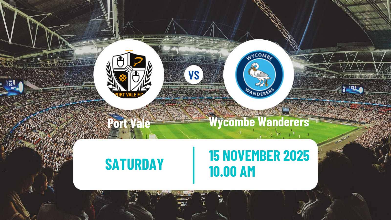 Football English League One Port Vale - Wycombe Wanderers