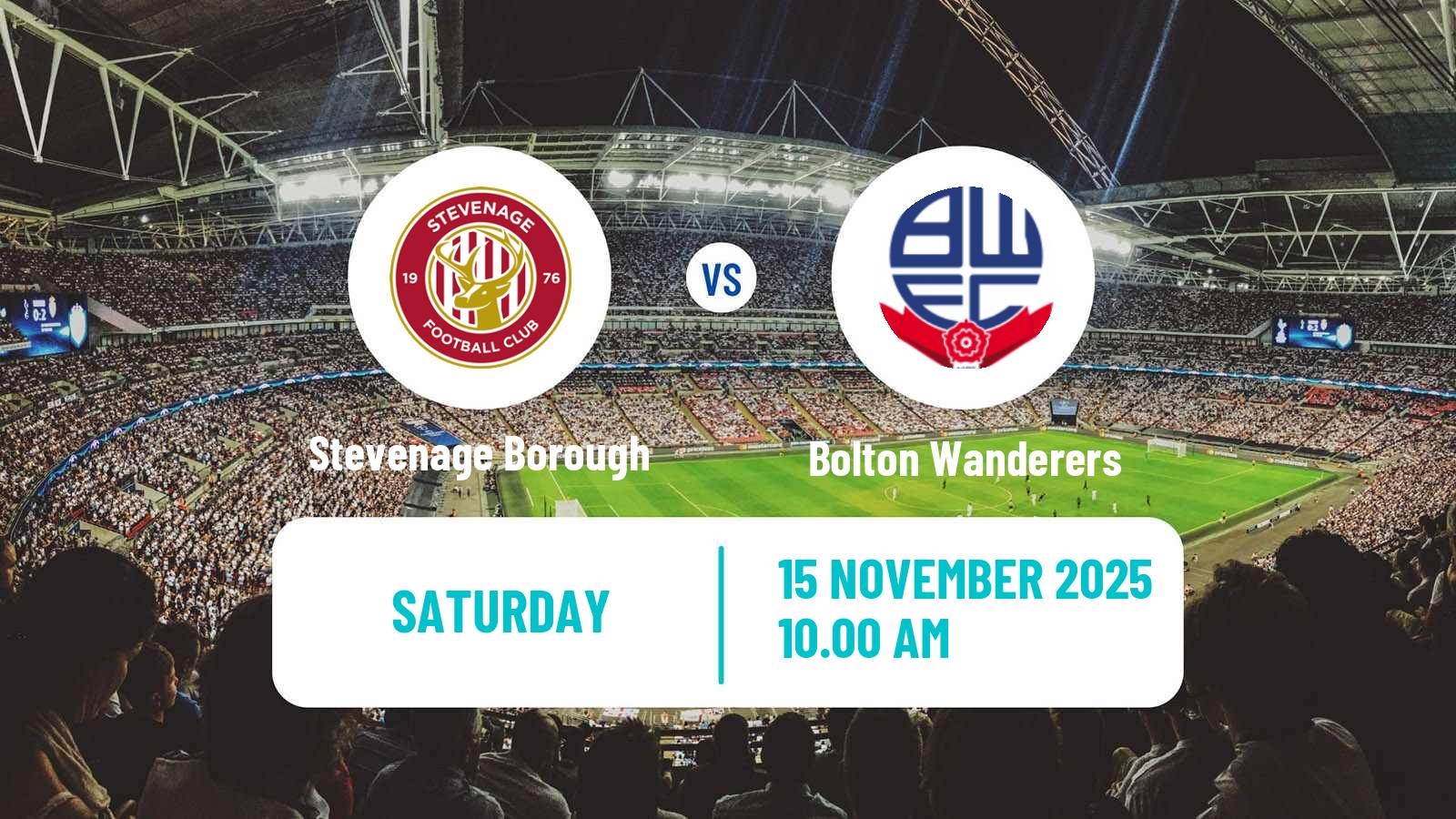Football English League One Stevenage Borough - Bolton Wanderers