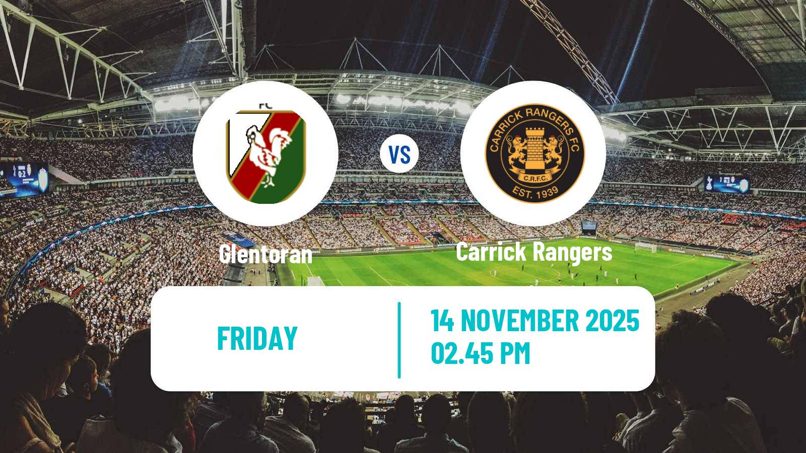 Football Northern Irish Premiership Glentoran - Carrick Rangers