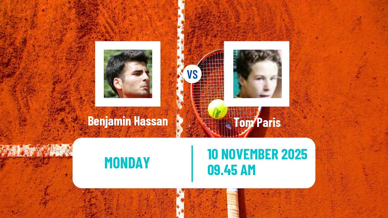 Tennis Lyon 2 Challenger Men Benjamin Hassan - Tom Paris