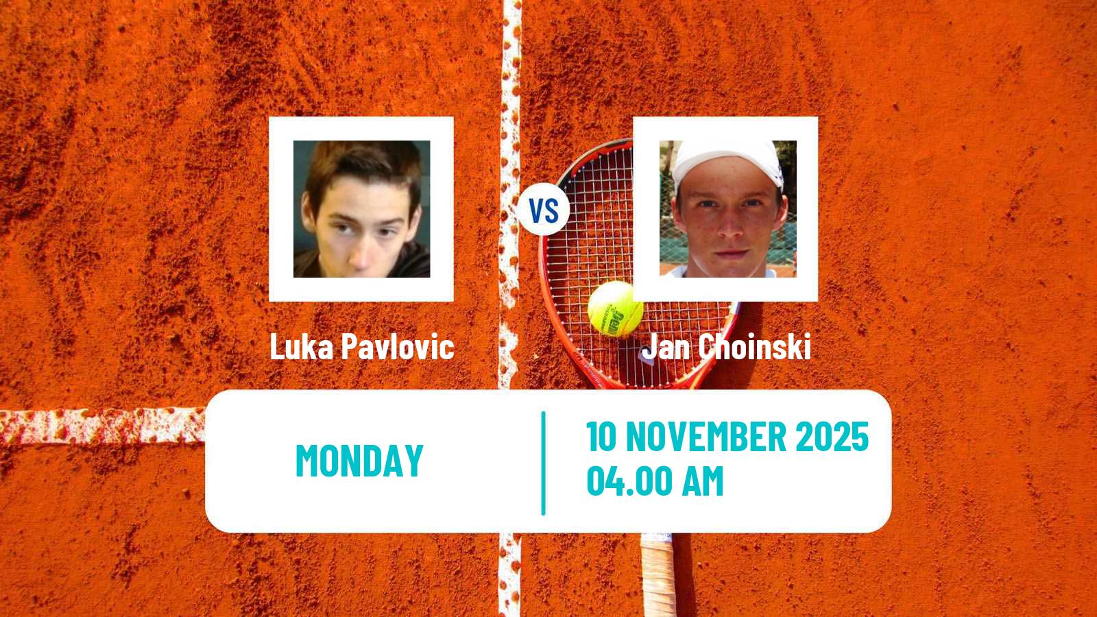 Tennis Lyon 2 Challenger Men Luka Pavlovic - Jan Choinski